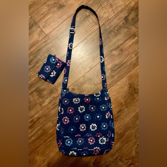 Vera Bradley violet crossbody purse and matching wallet. EUC - Picture 2 of 15